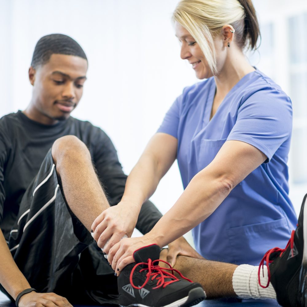 Basketball Player Getting Physical Therapy