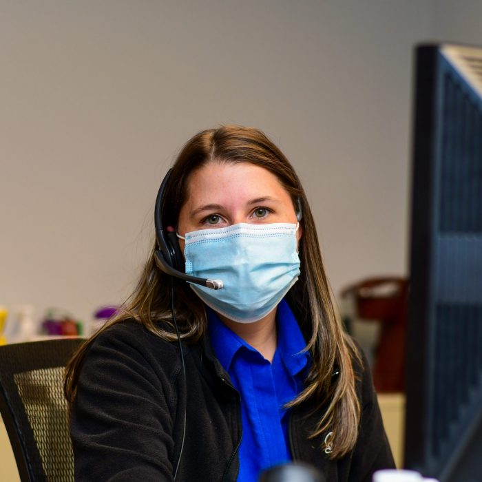Hospital worker wearing mask
