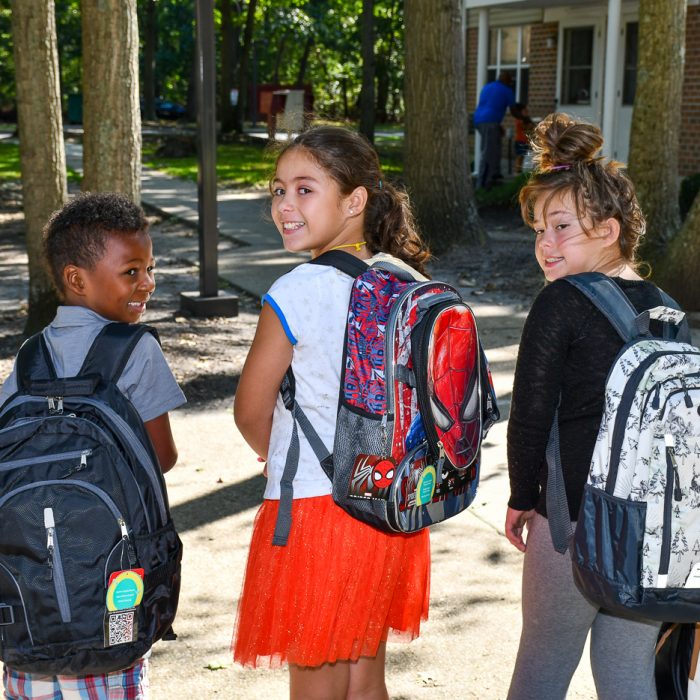 Kids with backpacks
