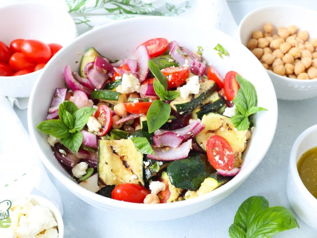 Grilled Zucchini Greek Salad