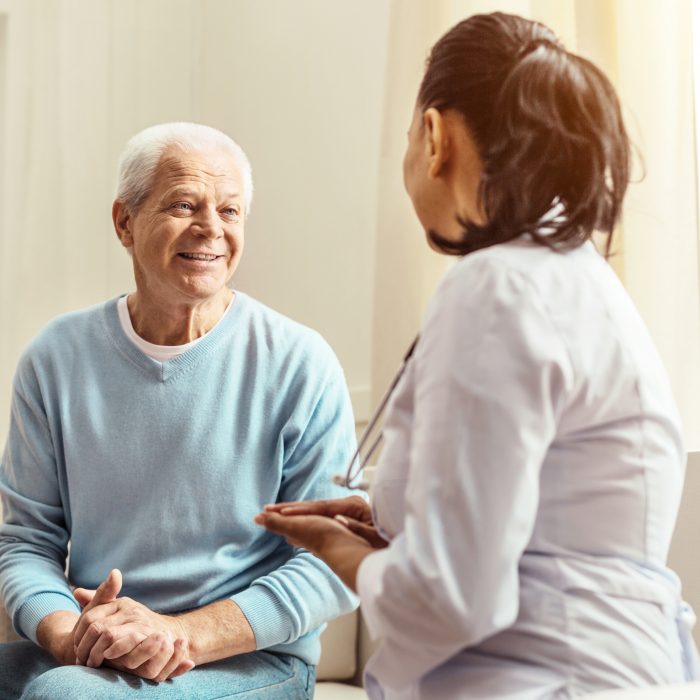Doctor with patient