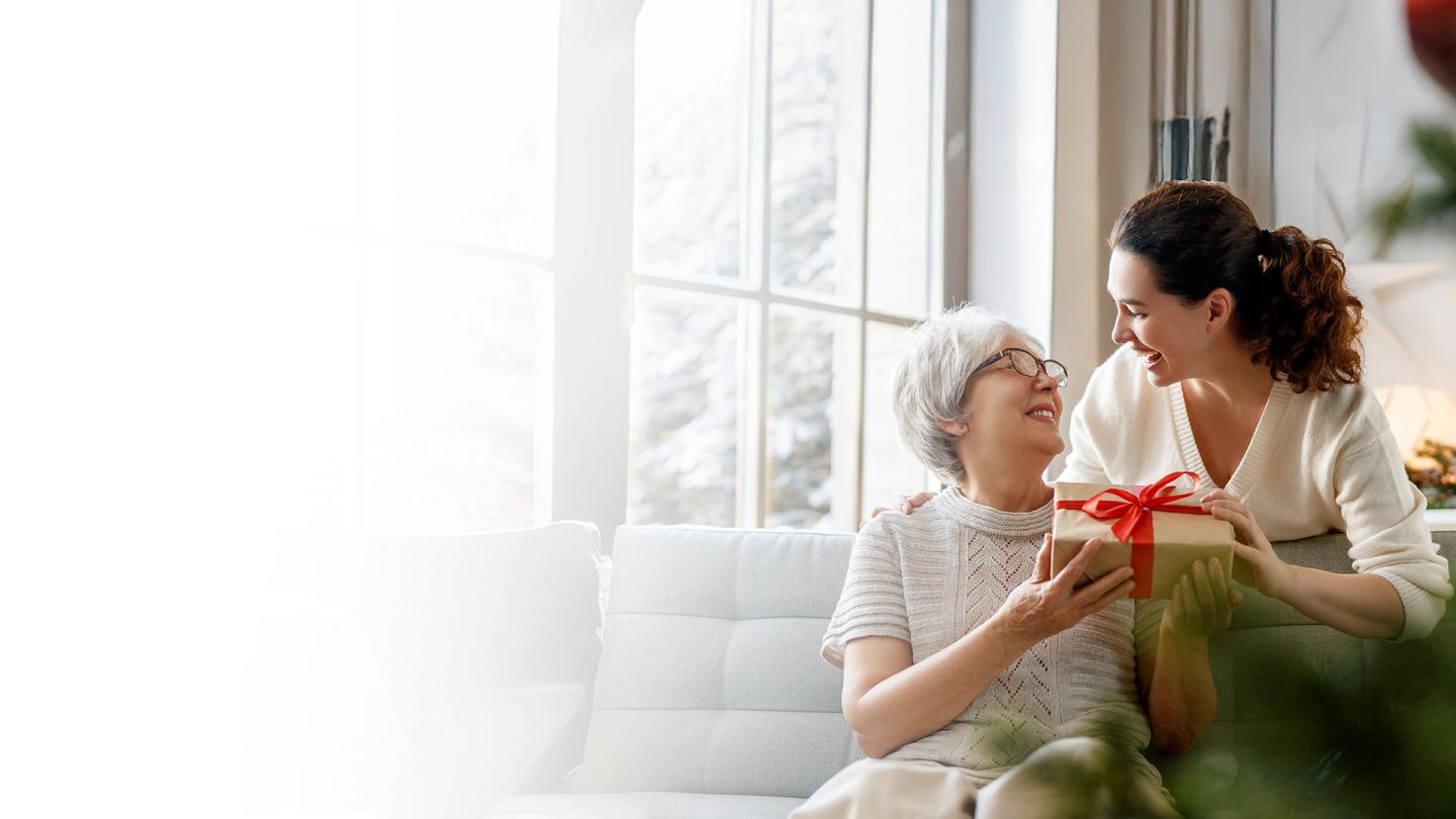 Mother and Daughter sharing holiday moment